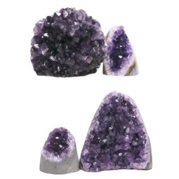 Amethyst Polished Crystal Geode Specimen Set 2 Pieces DV318 | Crystal Factory