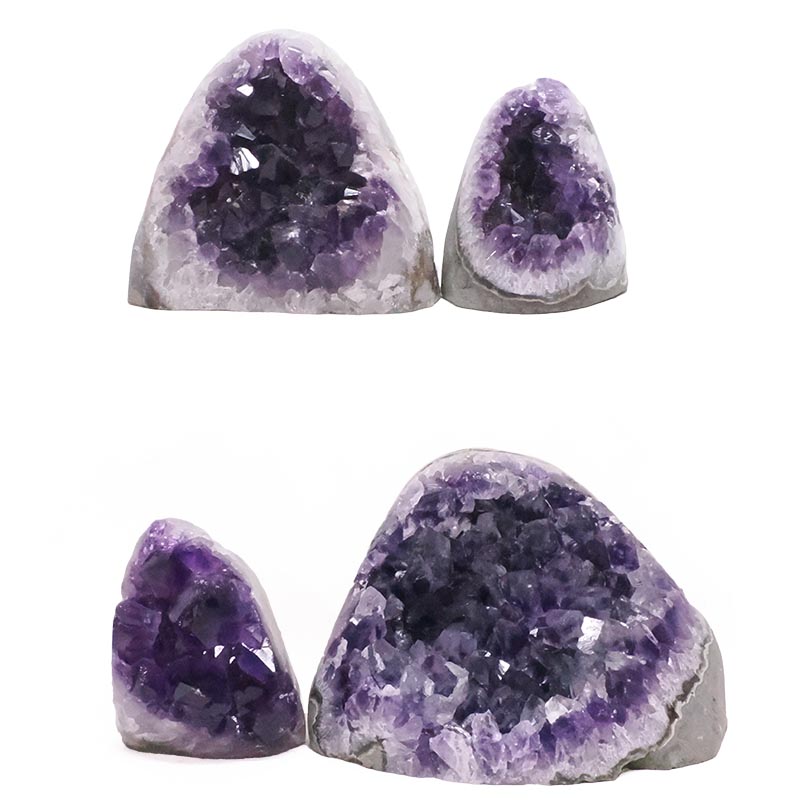 1.98kg Amethyst Crystal Geode Specimen Set 4 Pieces DV319 3 Amethyst Polished Crystal Geode Specimen Set 2 Pieces DV319 | Crystal Factory