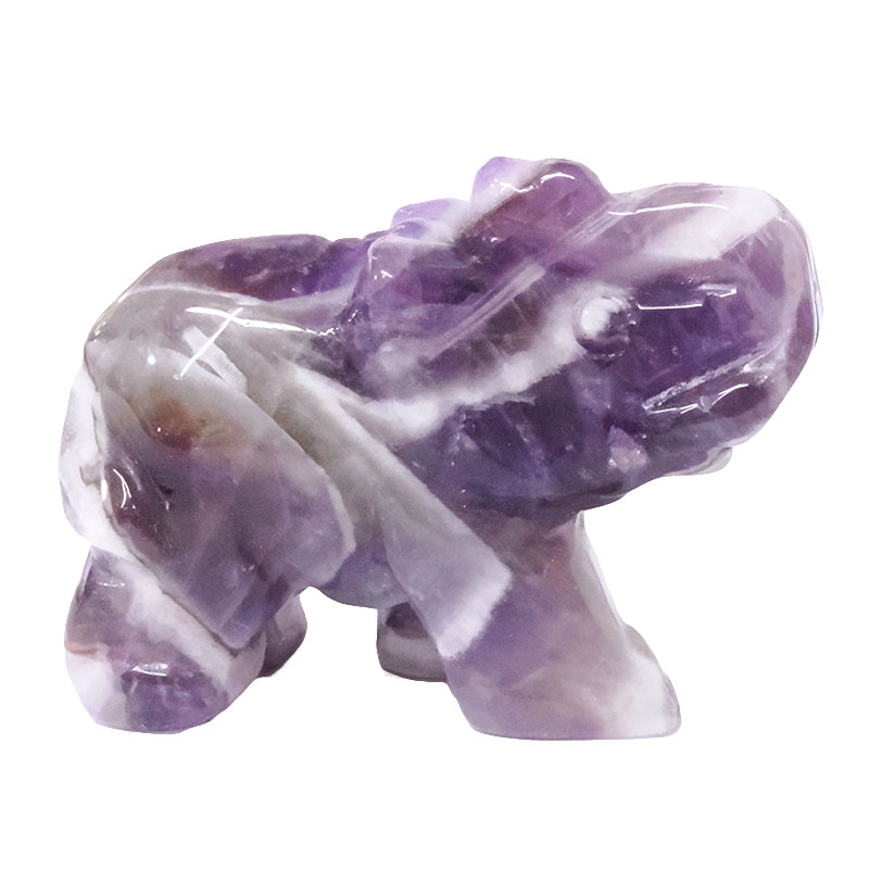 Chevron Amethyst Mini Crystal Elephant 4 Chevron Amethyst Mini Crystal Elephant | Crystal Factory