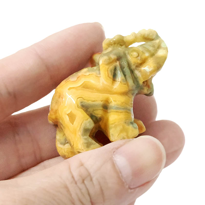 Crazy Lace Agate Mini Crystal Elephant 4 Crazy Lace Agate Mini Crystal Elephant | Crystal Factory