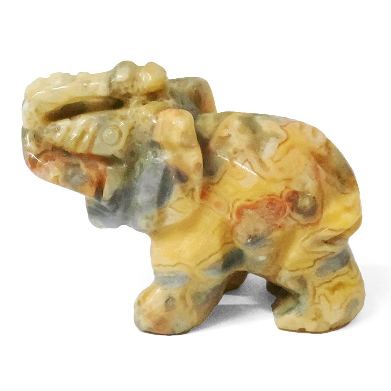 Crazy Lace Agate Mini Crystal Elephant 3 Crazy Lace Agate Mini Crystal Elephant | Crystal Factory