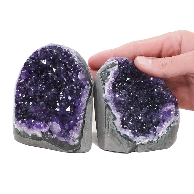 1.3kg Amethyst Crystal Geode Specimen Set 2 Pieces DN2033 4 Amethyst Crystal Geode Specimen Set 2 Pieces DN2033 | Crystal Factory