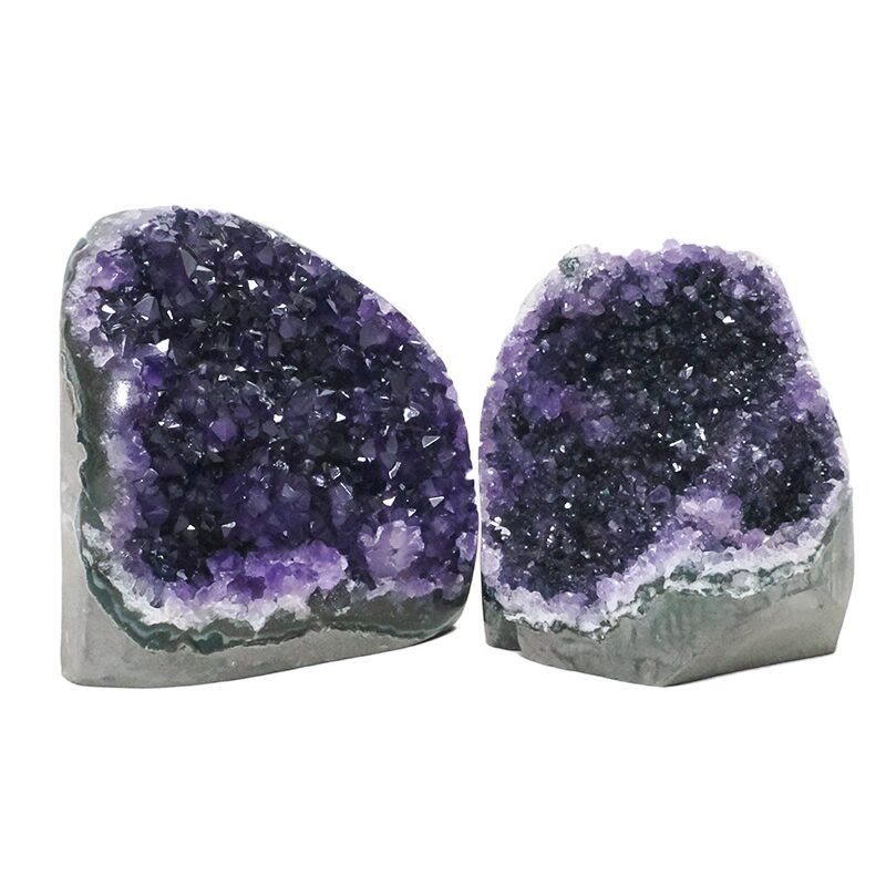1.3kg Amethyst Crystal Geode Specimen Set 2 Pieces DN2033 3 Amethyst Crystal Geode Specimen Set 2 Pieces DN2033 | Crystal Factory