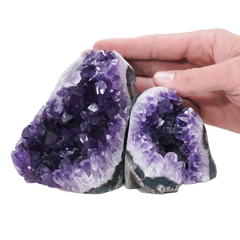 1.3kg Amethyst Crystal Geode Specimen Set 2 Pieces DN2034 4 Amethyst Crystal Geode Specimen Set 2 Pieces DN2034 | Crystal Factory