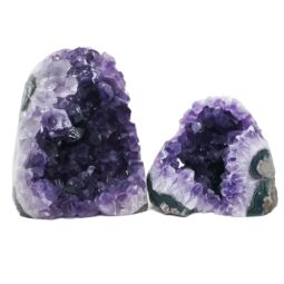 Amethyst Crystal Geode Specimen Set 2 Pieces DN2034 | Crystal Factory