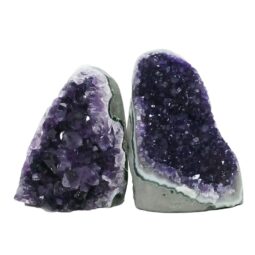 Amethyst Crystal Geode Specimen Set 2 Pieces DN2038 | Crystal Factory