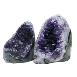 Amethyst Crystal Geode Specimen Set 2 Pieces DN2041 | Crystal Factory