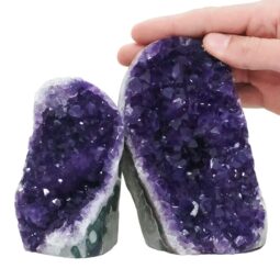 Amethyst Crystal Geode Specimen Set 2 Pieces DN2048 | Crystal Factory