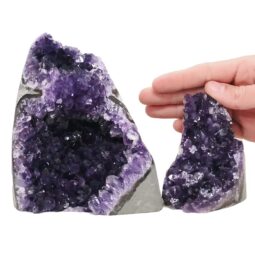 Amethyst Crystal Geode Specimen Set 2 Pieces DN2056 | Crystal Factory