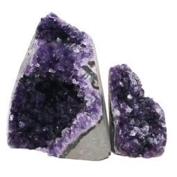 Amethyst Crystal Geode Specimen Set 2 Pieces DN2056 | Crystal Factory