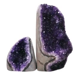 Amethyst Crystal Geode Specimen Set 2 Pieces DN2057 | Crystal Factory