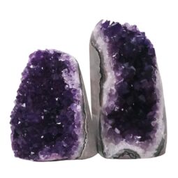 Amethyst Crystal Geode Specimen Set 2 Pieces DN2058 | Crystal Factory