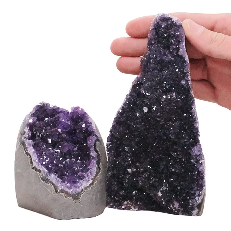 1.6kg Amethyst Crystal Geode Specimen Set 2 Pieces DN2061 4 Amethyst Crystal Geode Specimen Set 2 Pieces DN2061 | Crystal Factory