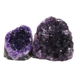 Amethyst Crystal Geode Specimen Set 2 Pieces DN2063 | Crystal Factory