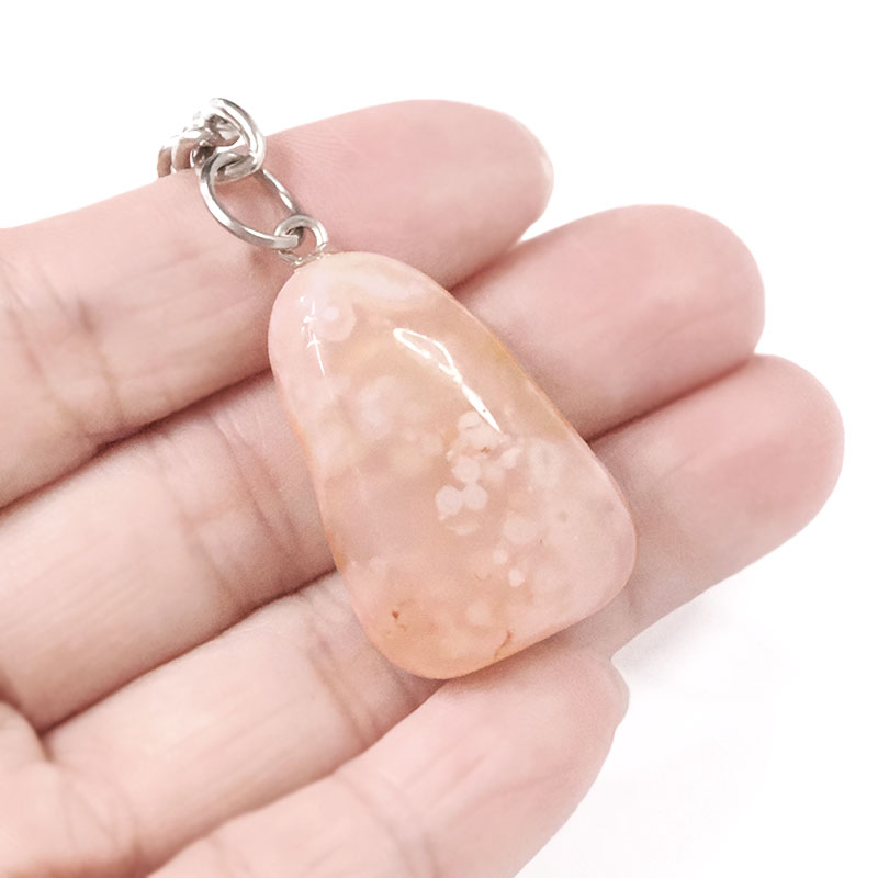 Flower Agate Tumbled Crystal Keychain 4 Flower Agate Tumbled Crystal Keychain | Crystal Factory