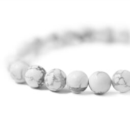 Howlite Round Beads Bracelet | Crystal Factory