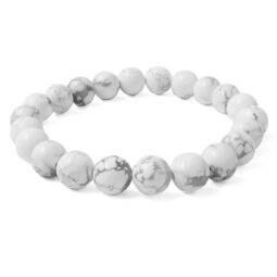 Howlite Round Beads Bracelet | Crystal Factory