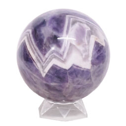 Natural Chevron Amethyst Sphere with Stand DK1079 | Crystal Factory