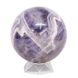 Natural Chevron Amethyst Sphere with Stand DK1079 | Crystal Factory