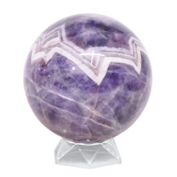 Natural Chevron Amethyst Sphere with Stand DK1079 | Crystal Factory