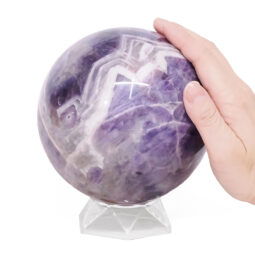 Natural Chevron Amethyst Sphere with Stand DK1079 | Crystal Factory