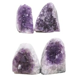 Amethyst Polished Crystal Geode Specimen Set 4 Pieces DK1143 | Crystal Factory