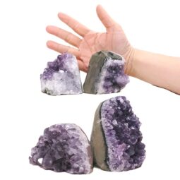 Amethyst Polished Crystal Geode Specimen Set 4 Pieces DK1144 | Crystal Factory