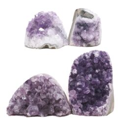 Amethyst Polished Crystal Geode Specimen Set 4 Pieces DK1144 | Crystal Factory