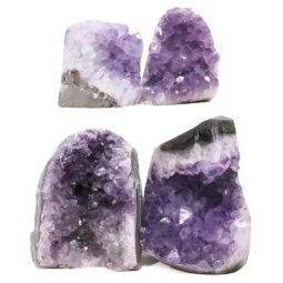Amethyst Polished Crystal Geode Specimen Set 4 Pieces DK1146 | Crystal Factory