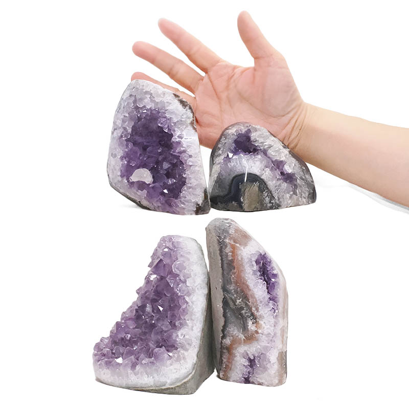 2.49kg Amethyst Polished Crystal Geode Specimen Set 4 Pieces DK1147 4 Amethyst Polished Crystal Geode Specimen Set 4 Pieces DK1147 | Crystal Factory