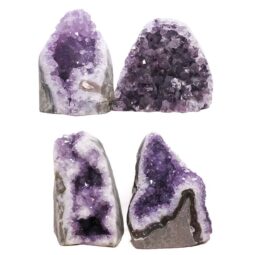 Amethyst Polished Crystal Geode Specimen Set 4 Pieces DK1117 | Crystal Factory