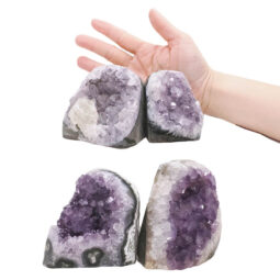 Amethyst Polished Crystal Geode Specimen Set 4 Pieces DK1118 | Crystal Factory