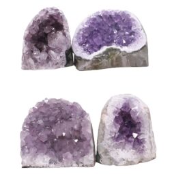 Amethyst Polished Crystal Geode Specimen Set 4 Pieces DK1120 | Crystal Factory