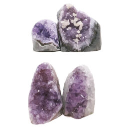 Amethyst Polished Crystal Geode Specimen Set 4 Pieces DK1121 | Crystal Factory
