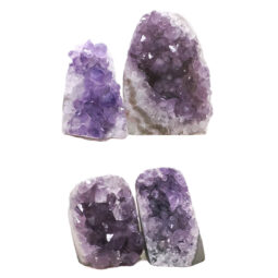Amethyst Polished Crystal Geode Specimen Set 4 Pieces DK1122 | Crystal Factory