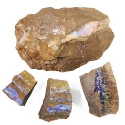 Australian Boulder Opal Rough Set 4 Pieces DK1111 | Crystal Factory