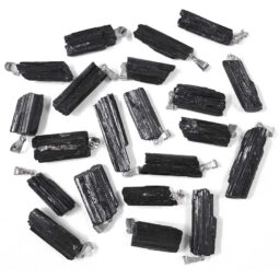 Black Tourmaline Rough Pendant - SP | Crystal Factory