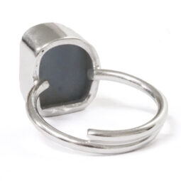 Natural Blue Opal Rough Ring - Adjustable Sliver Plated | Crystal Factory