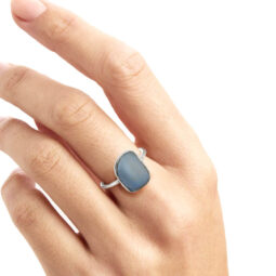 Natural Blue Opal Rough Ring - Adjustable Sliver Plated | Crystal Factory