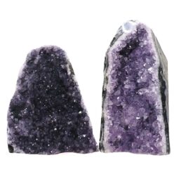 Amethyst Polished Crystal Geode Specimen Set 2 Pieces DN2065 | Crystal Factory