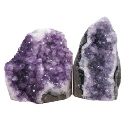Amethyst Polished Crystal Geode Specimen Set 2 Pieces DN2066 | Crystal Factory