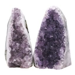 Amethyst Polished Crystal Geode Specimen Set 2 Pieces DN2067 | Crystal Factory