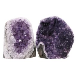 Amethyst Polished Crystal Geode Specimen Set 2 Pieces DN2068 | Crystal Factory