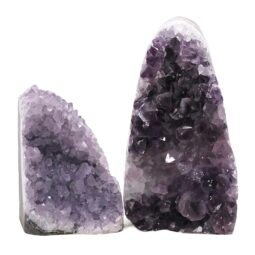 Amethyst Polished Crystal Geode Specimen Set 2 Pieces DN2069 | Crystal Factory
