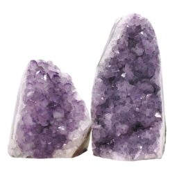 Amethyst Polished Crystal Geode Specimen Set 2 Pieces DN2070 | Crystal Factory