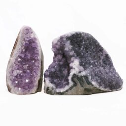 Amethyst Polished Crystal Geode Specimen Set 2 Pieces DN2073 | Crystal Factory