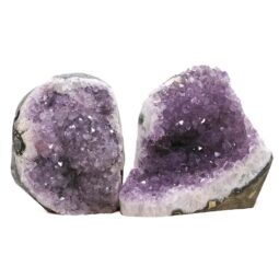 Amethyst Polished Crystal Geode Specimen Set 2 Pieces DN2074 | Crystal Factory