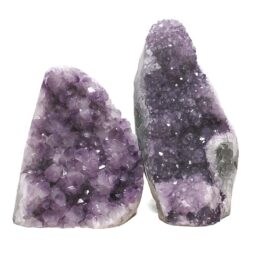 Amethyst Polished Crystal Geode Specimen Set 2 Pieces DN2075 | Crystal Factory