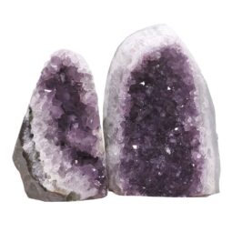 Amethyst Polished Crystal Geode Specimen Set 2 Pieces DN2079 | Crystal Factory