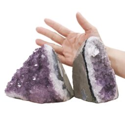 Amethyst Polished Crystal Geode Specimen Set 2 Pieces DN2080 | Crystal Factory
